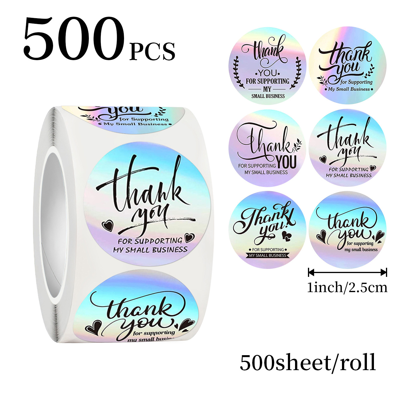 Wedding Favor Box - JCAC 500 stuks/rol 1 inch holografische