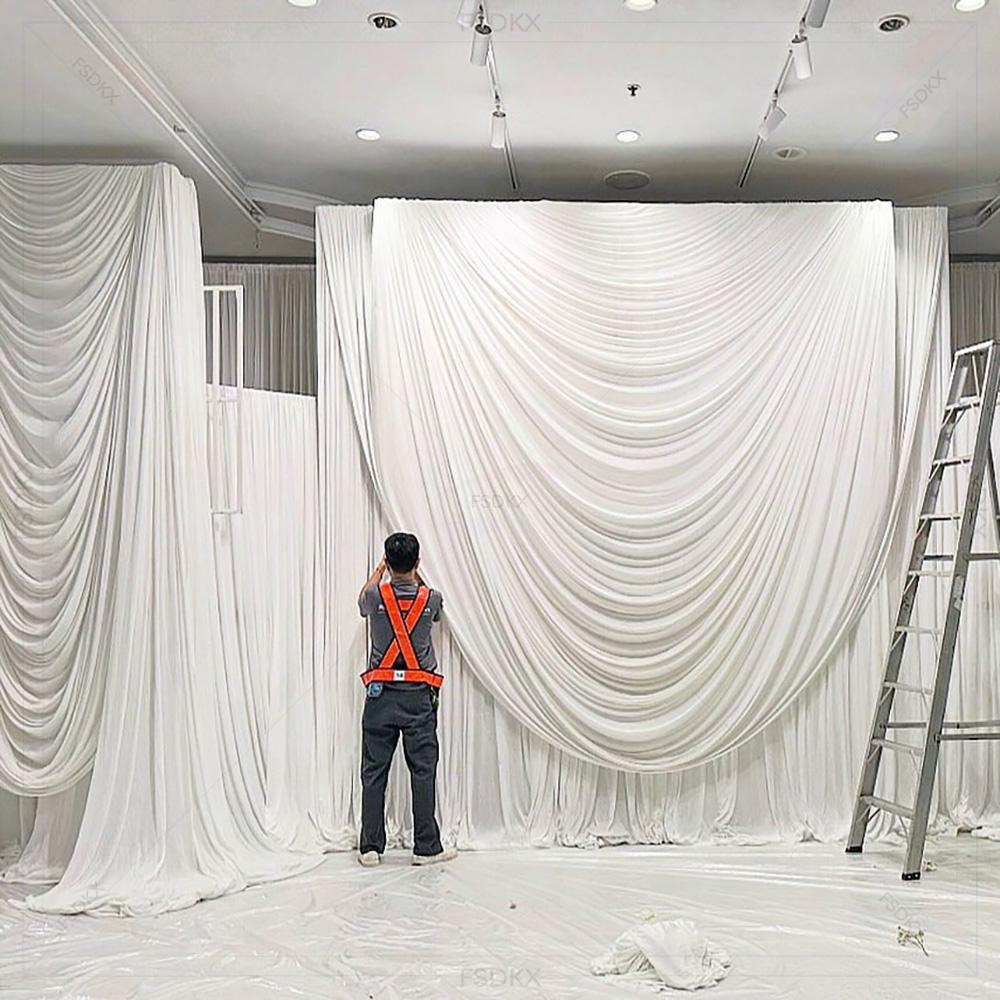 Wedding Backdrop Curtain - FSDKX Goedkope Witte Ijs Zijde Doek