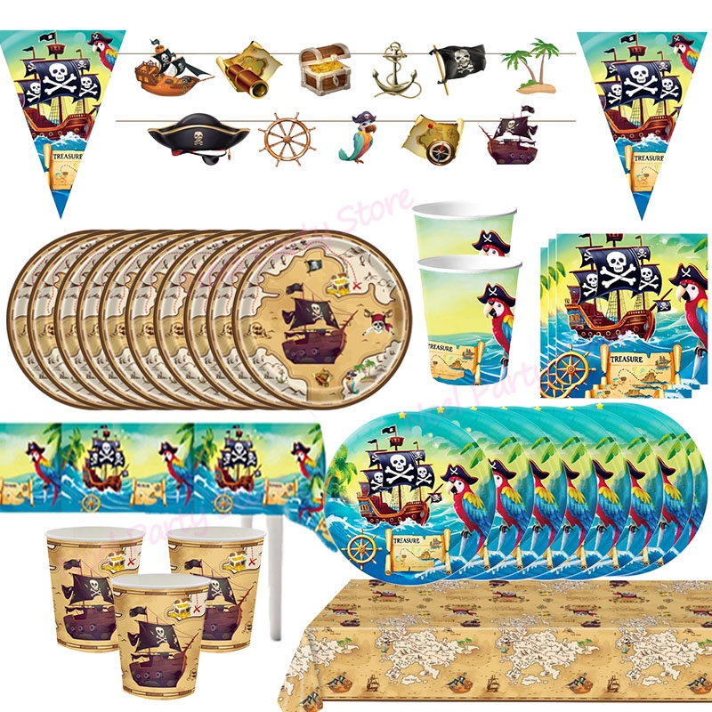 Wedding Supply Kit - Piraten Themafeest Verjaardag Decoratie Set Servies