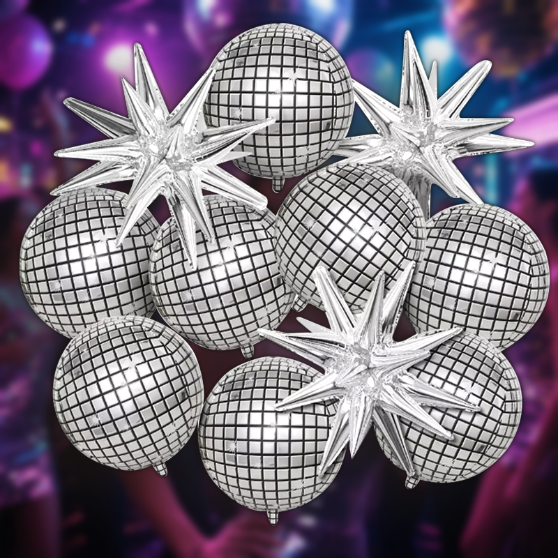 Supply Wedding Venue - 8 stuks zilveren disco explosie ster
