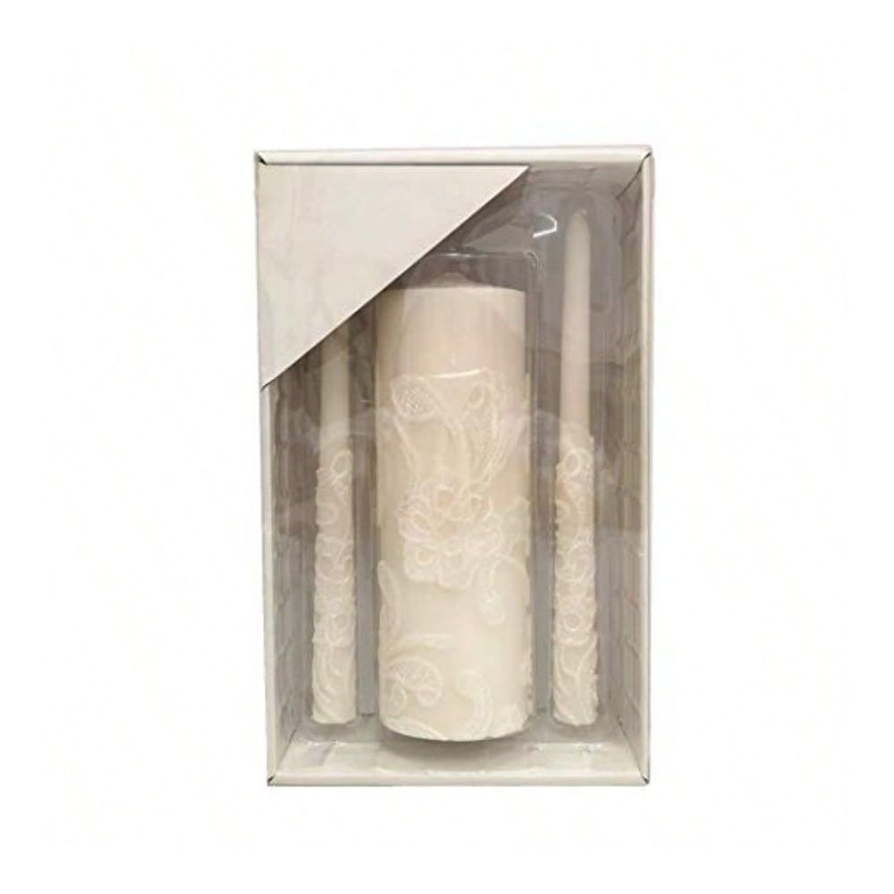 Unity Candle Set - Inch High Cream Bruiloft Eenheidskaarsenset Bevat