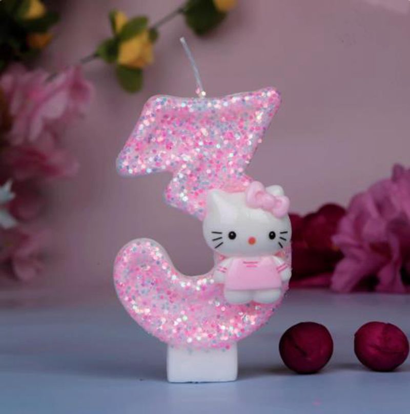 Unity Candle Set - Leuke Hello Kitty Cat digitale nummerkaarsen