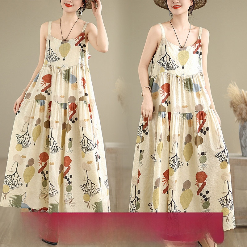 Good Floral & Wedding Decor Supply Photos - Bloemenprint katoenen linnen maxi jurk A-lijn