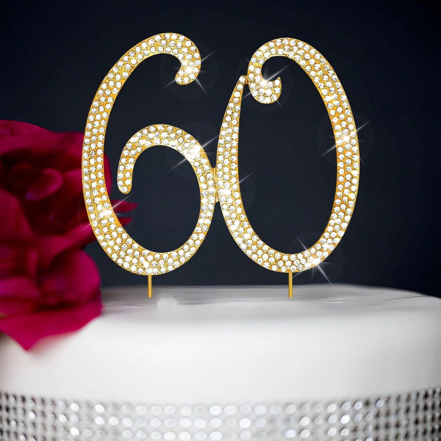 Unity Candle Set - Grote gouden strass-nummer taarttopper (1 stuk)-0/1/3-9