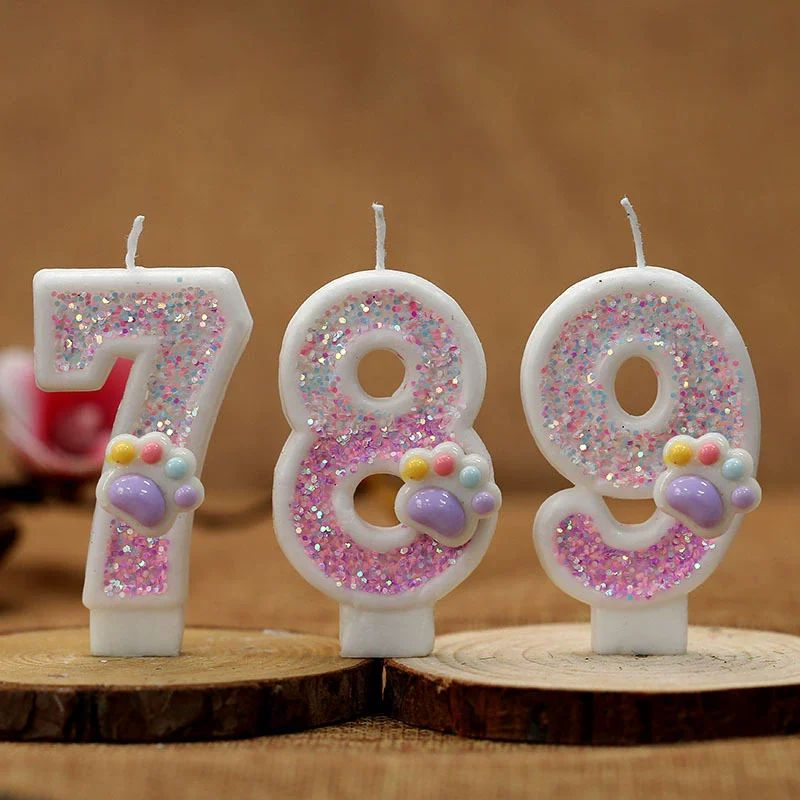 Unity Candle Set - Creatieve Leuke Kat Poot Taart Nummer