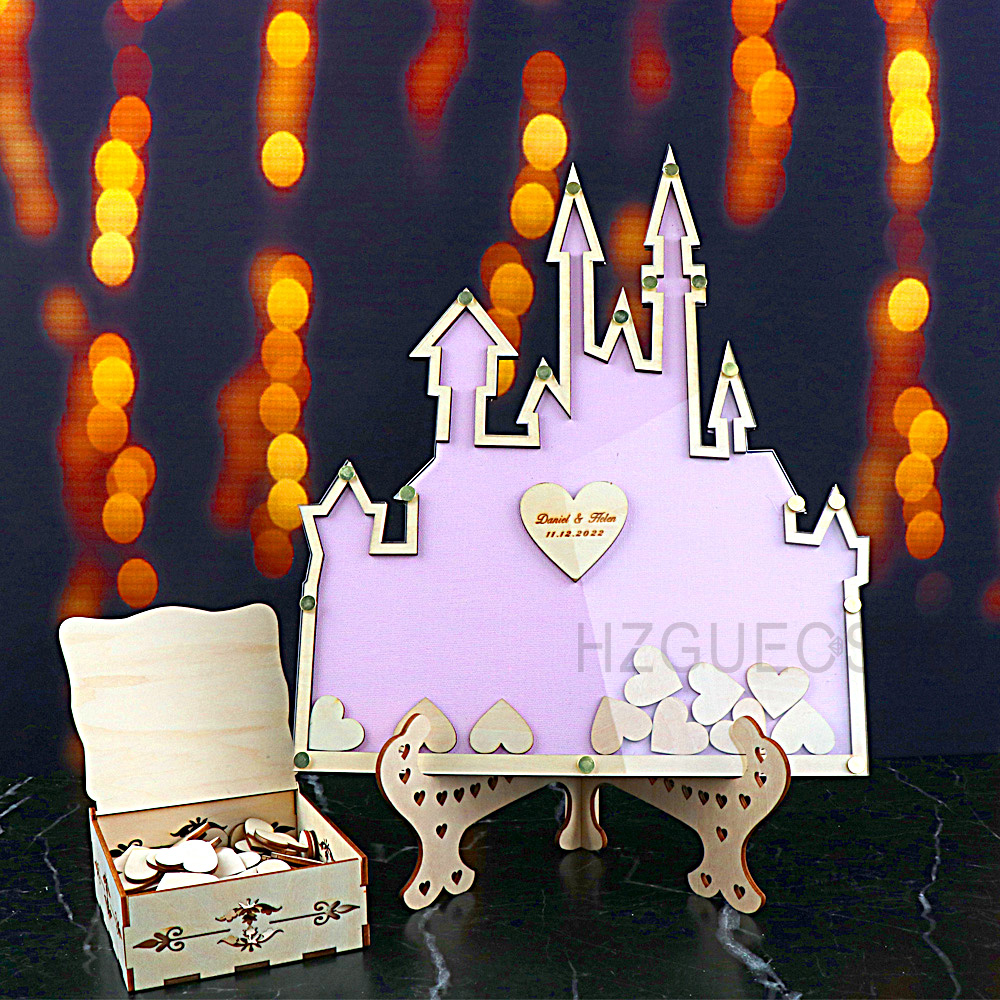 Wedding Favor Box - Bruiloft Kasteel Gastenboek Gepersonaliseerde Bruiloft Drop