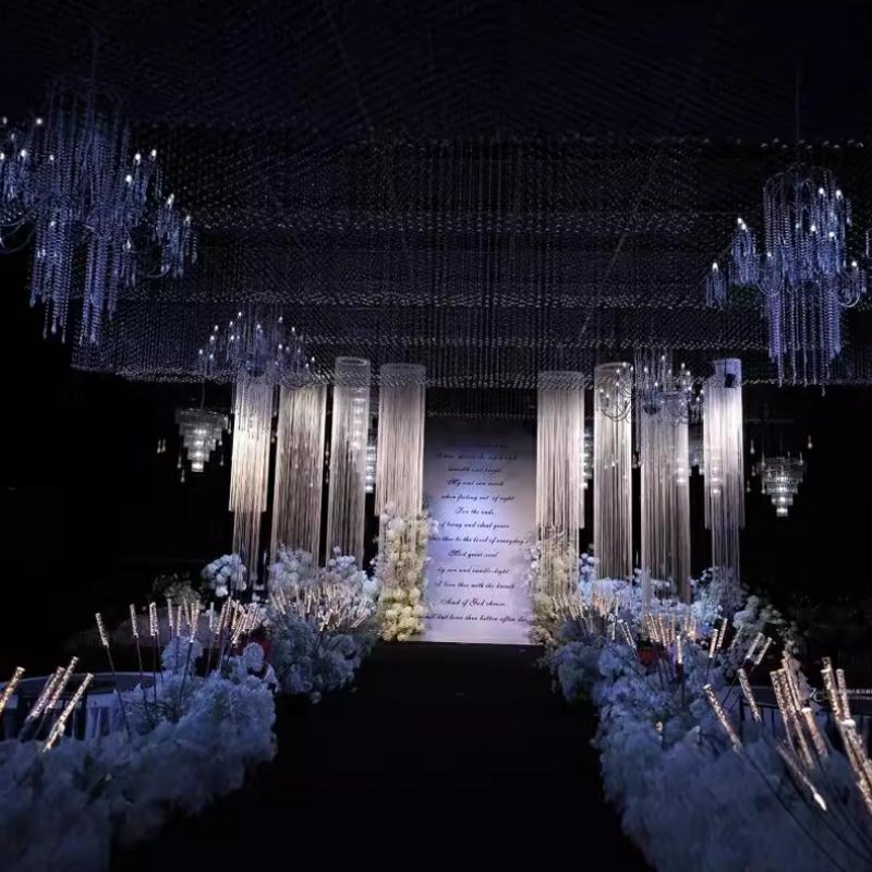 3 STKS Wit Gecodeerde Lijn Gor - Wedding Backdrop Curtain recensie en prijs