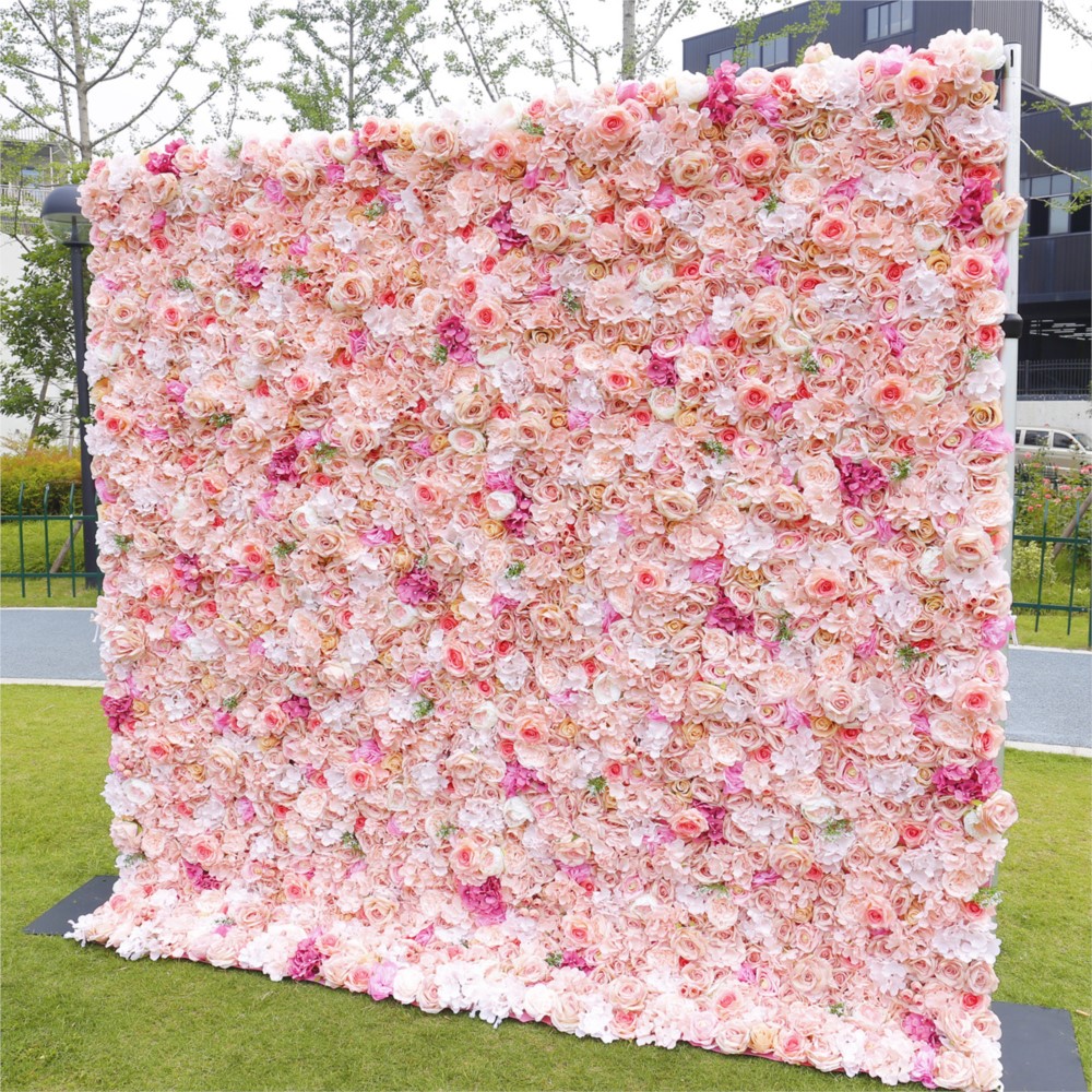 Roze roos-hortensia 5D stoffen - Wedding Backdrop Curtain recensie en prijs