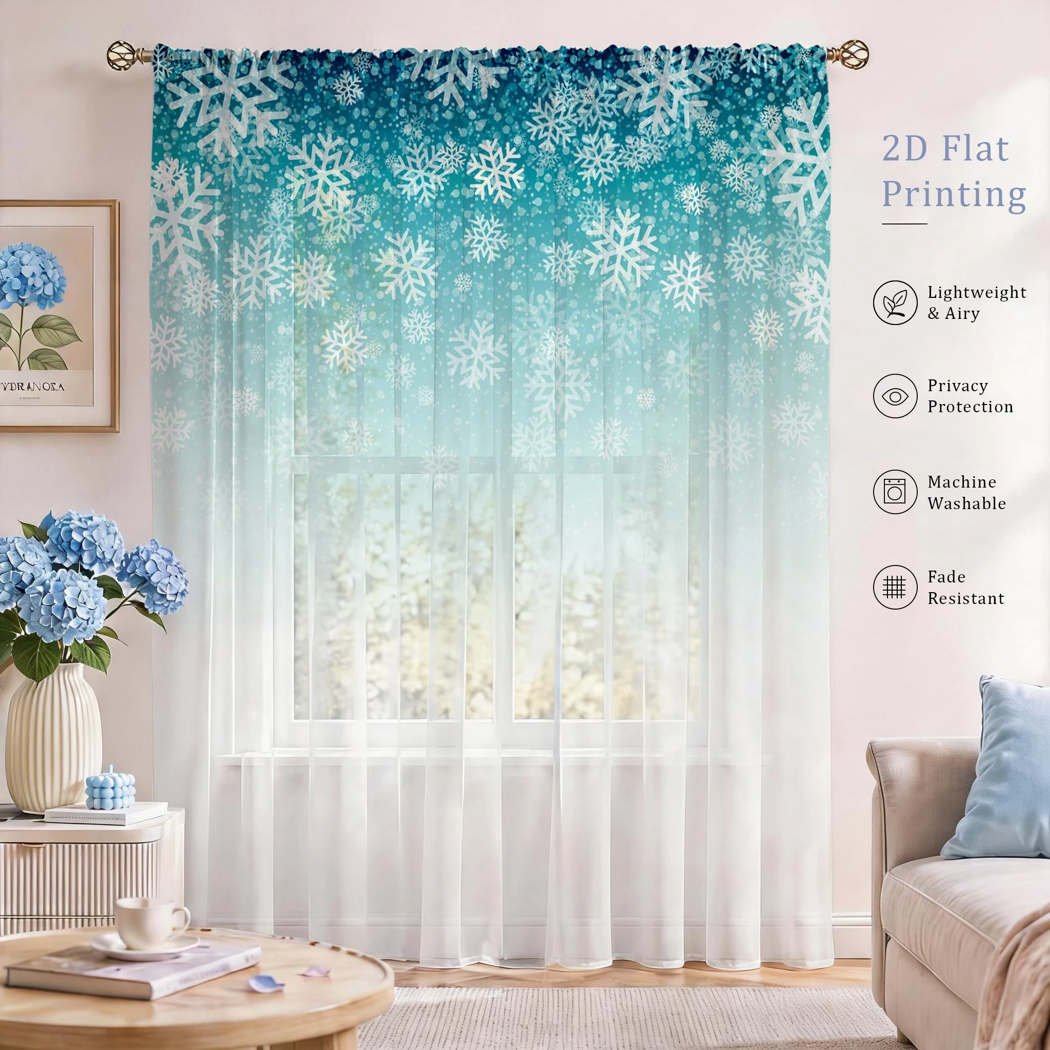 Floral Gradient Sheer Curtain, - Good Floral & Wedding Decor Supply Photos recensie en prijs