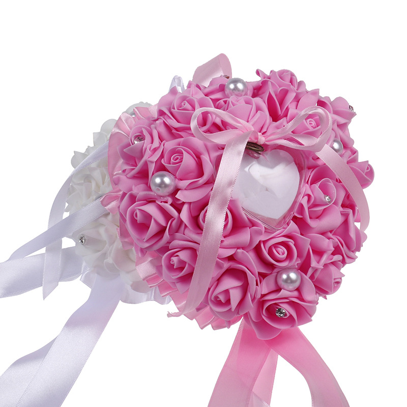 1 stks hartvorm Rose Bloemen R - Ring Bearer Pillow recensie en prijs