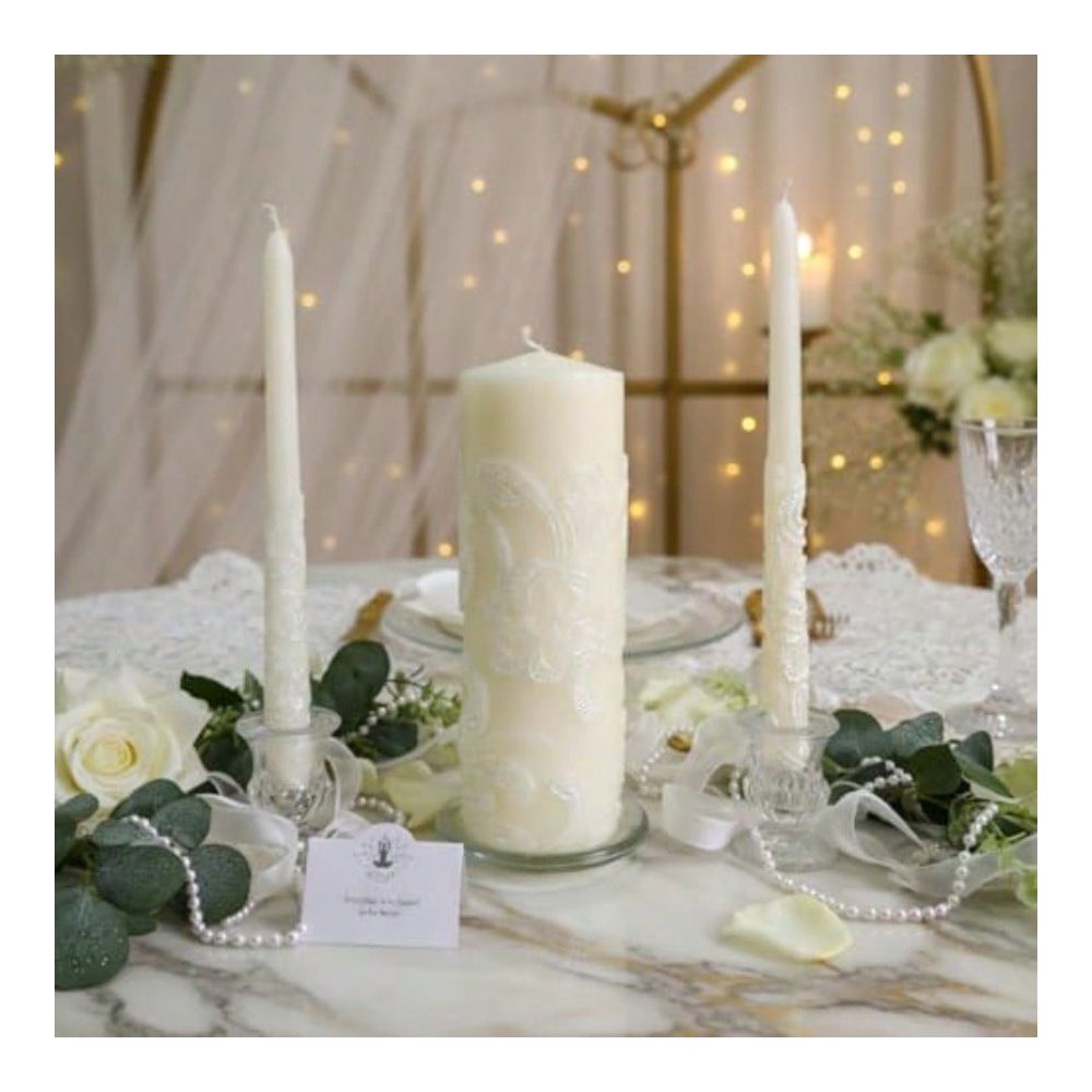 Inch High Cream Bruiloft Eenhe - Unity Candle Set recensie en prijs