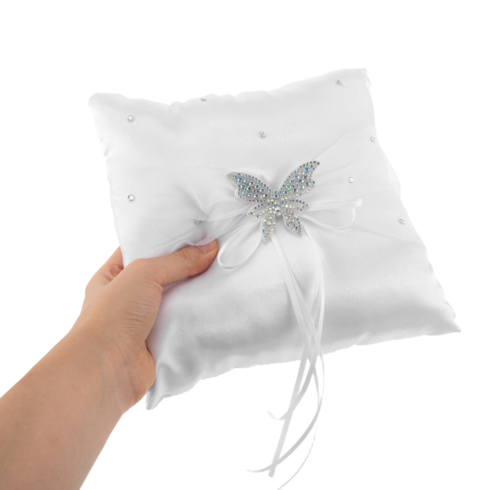 Trouwringkussen Wit Satijn Str - Ring Bearer Pillow recensie en prijs