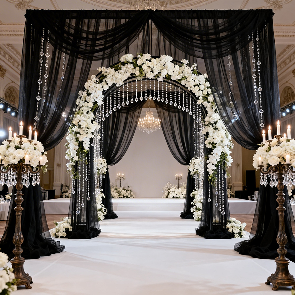 Extra lange semi-transparante  - Wedding Backdrop Curtain recensie en prijs