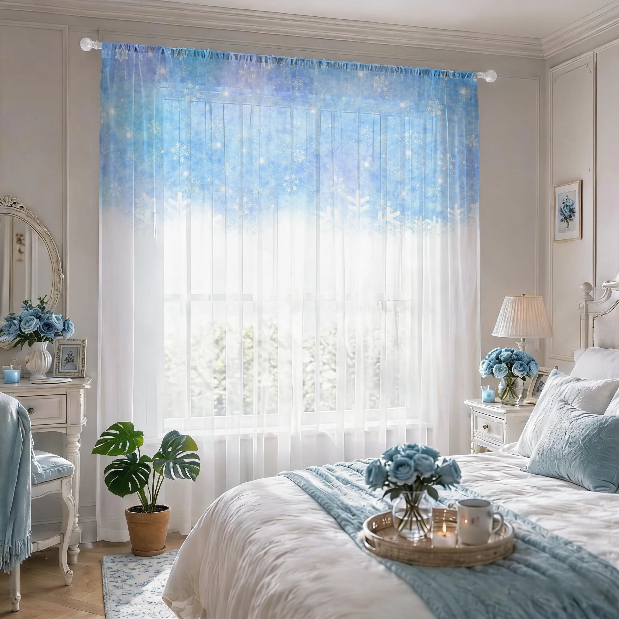 Floral Gradient Sheer Curtain, - Good Floral & Wedding Decor Supply Photos recensie en prijs