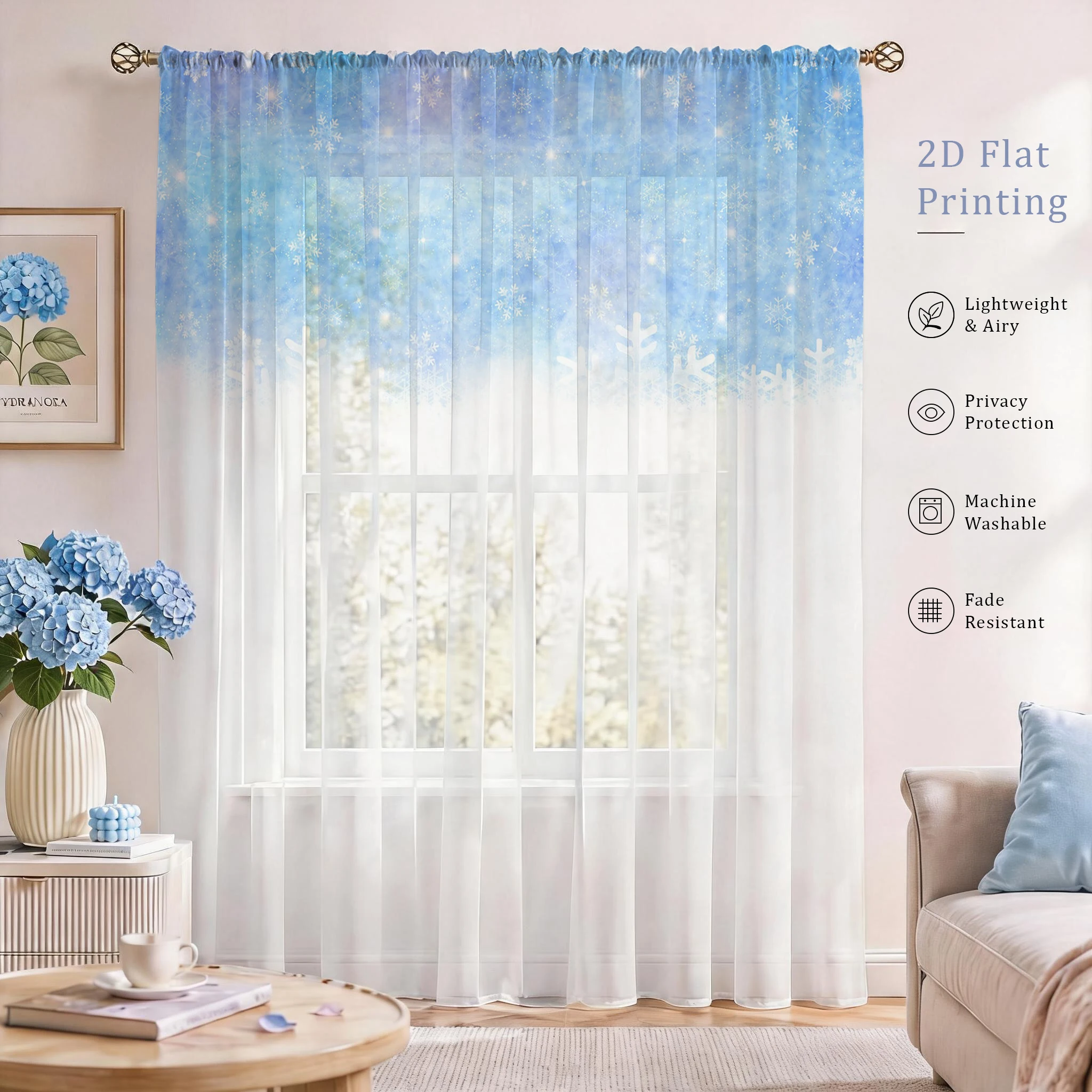 Floral Gradient Sheer Curtain, - Good Floral & Wedding Decor Supply Photos recensie en prijs